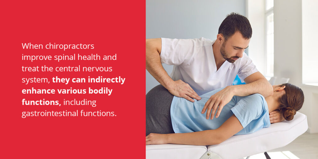 chiropractor adjusting patient